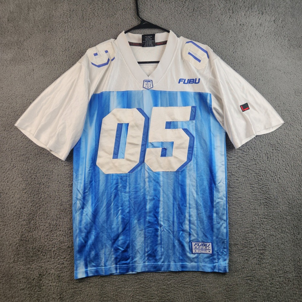Vintage Y2K FUBU Sport Classic Edition 05 Football Jersey Blue Mesh Mens Medium